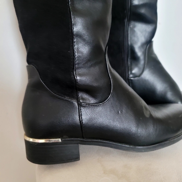 Call It Spring Knee-High Boot Faux Leather Suede Black Size 6 - Picture 5 of 12